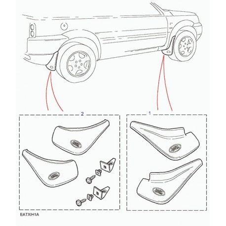 Land rover paire de bavettes arriere Freelander 1 (CAT500060PMA)