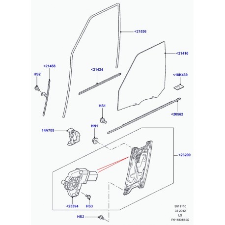 Land rover coulisse de glace Discovery 3 (CFE000485)