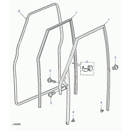 Land rover coulisse de glace de porte Discovery 2 (CFE103200)