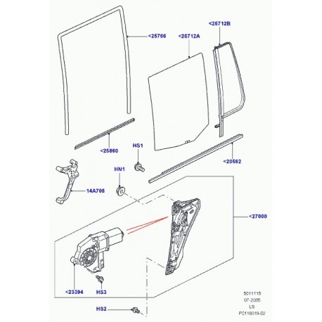 Land rover coulisse de glace Discovery 3 (CGE000453)