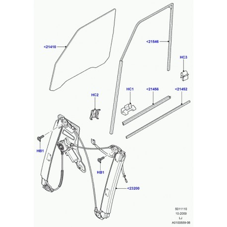 Land rover Lecheur de vitre exterieur avant droit Range L322 (CGE500700)