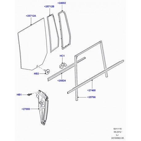 Land rover Lecheur de vitre arriere droit Range L322 (CGE500730)