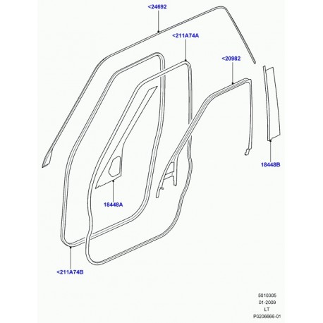 Land rover joint gouttiere droit  Range Sport (CHE500200)