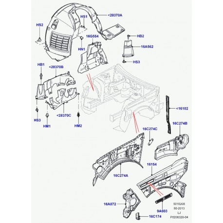 Land rover tole protectrice passage de roue Range L322 (CLE500010)