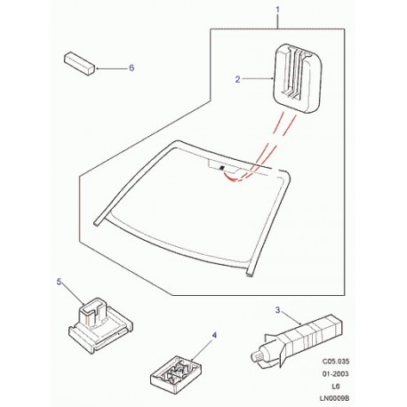 Land rover caoutchouc protect ouv glace parebrise Discovery 3 et Freelander 1 (CMF100170)