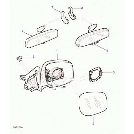 Land rover retroviseur gauche convex memoi Range P38 (CRB001770PMD)