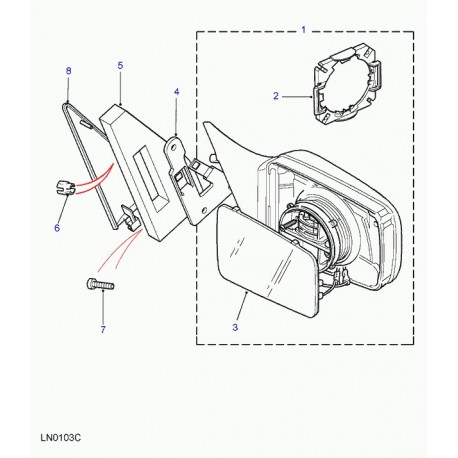 Land rover retroviseur exterieur Discovery 2 (CRB501320PMA)