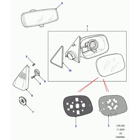 Land rover glace retroviseur exterieur Freelander 1 (CRD000150)