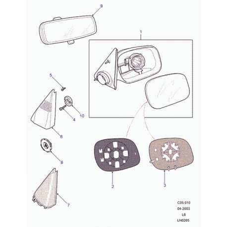 Land rover glace retroviseur exterieur Freelander 1 (CRD000411)