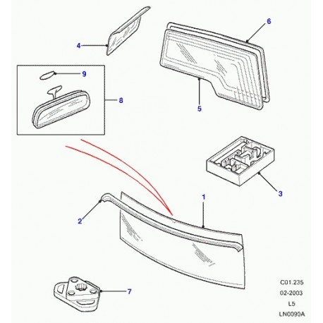 Land rover retroviseur interieur Discovery 2 (CTB000020)