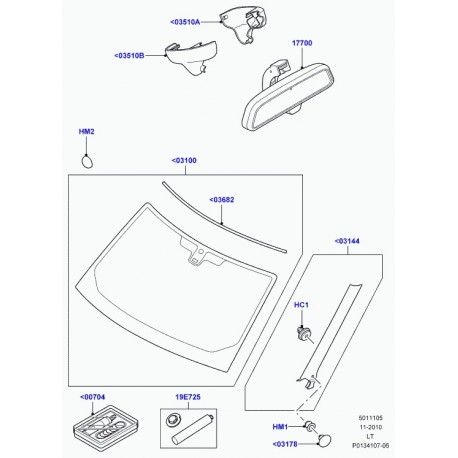 Land rover retroviseur interieur Discovery 3, Range Sport (CTB500100)