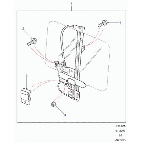 Land rover leve vitre arriere droit Freelander 1 (CVH101202)