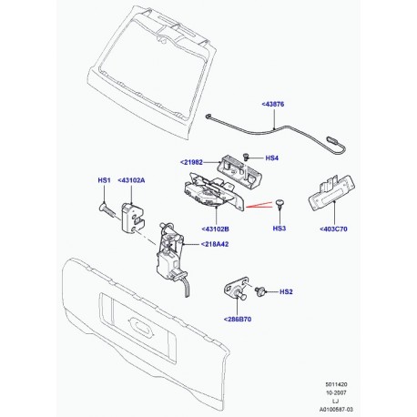 Land rover dispositif de fixation hayon droite inferieur Range L322 (CWC000120)