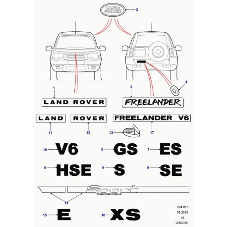 Land rover decalque monogramme Freelander 1 (DAG500020LPO)
