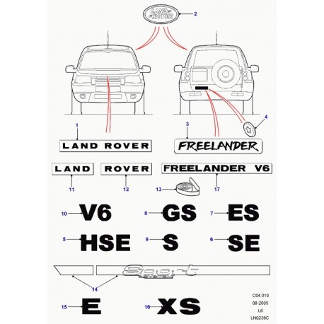 Land rover decalque monogramme Freelander 1 (DAG500040LPO)