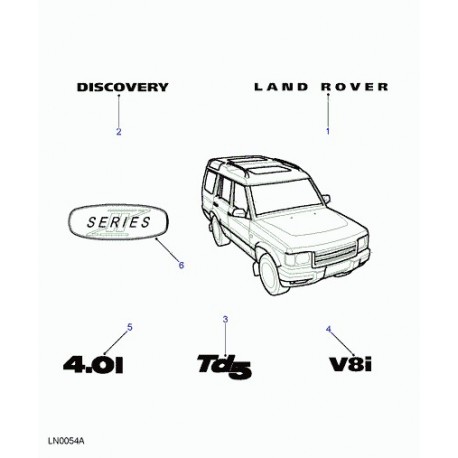 Land rover embleme plastique argent td5  Discovery 2 (DAM100750MAD)