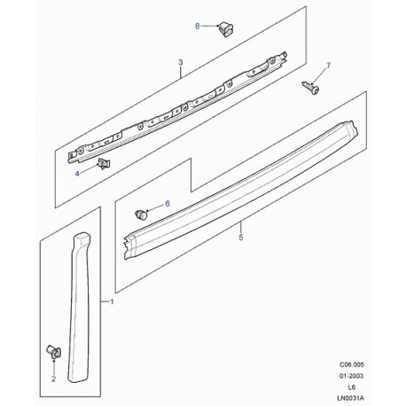 Land rover agrafe garnissage Freelander 1 (DCE100560)