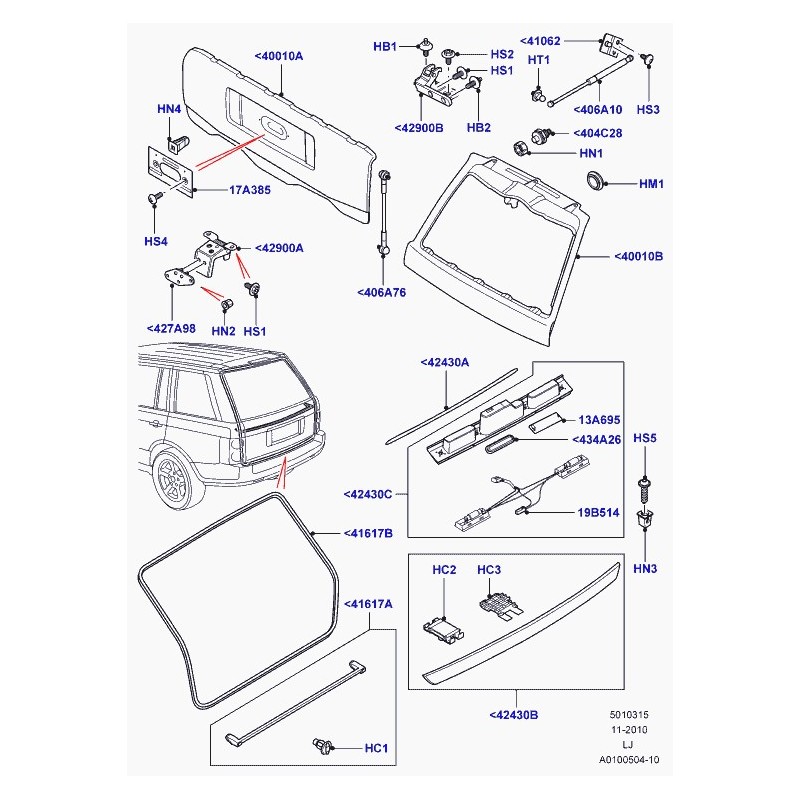 Commander enjoliveur Brunel Metallic, Compartiment à Bagages, Supérieur  LAND ROVER (DED000021LQV) pas cher sur RLD Autos