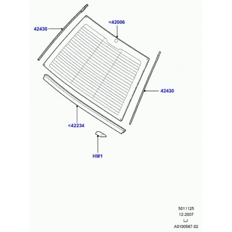 Land rover enjoliveur-lunette arriere droit Range L322 (DED500180)