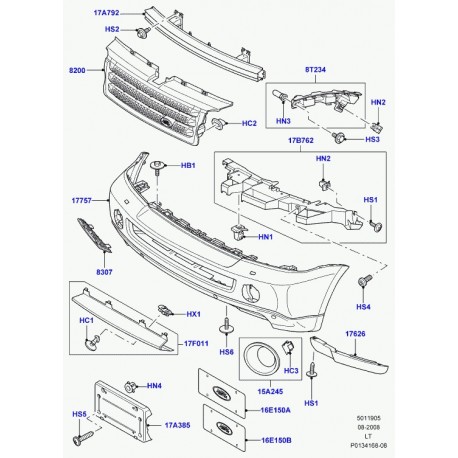 Land rover spoiler avant droit  Range Sport (DFB500160)