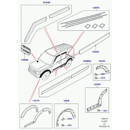 Land rover jeu moulures Discovery 3 (DGP500580JEU)