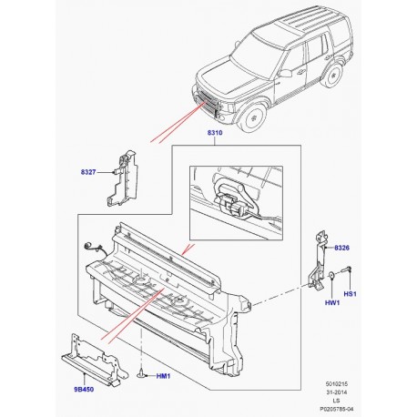 Land rover deflecteur d'air Discovery 3, Range Sport (DHN000094)