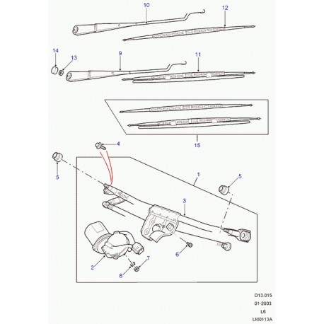 Land rover balai d'essuie-glace Freelander 1 (DKC500130)