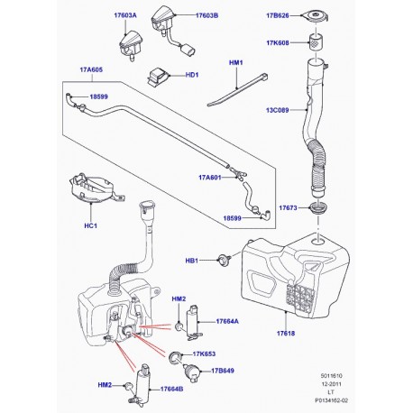 Land rover bocal lave glace sans lave phare Discovery 3, Range Sport (DMB500030)