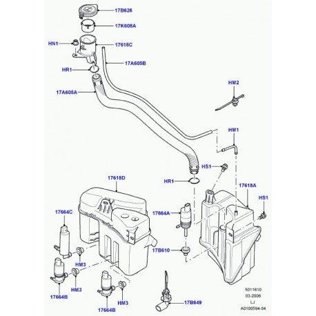Land rover tuyau flexible tubulure rempliss. Range L322 (DND000011)