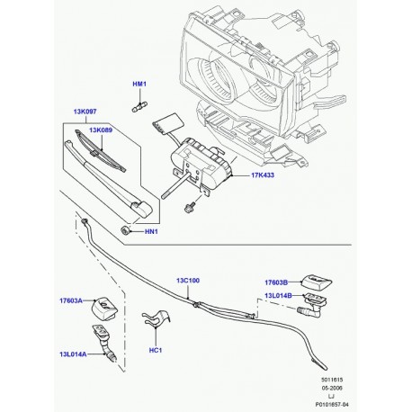 Land rover gicleur lave-phare Range L322 (DNJ500160)