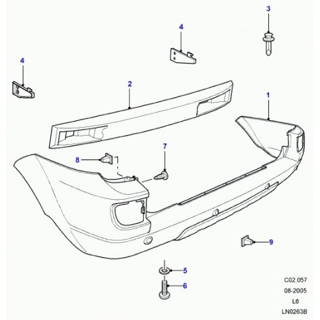 Land rover parechoc arriere Freelander 1 (DQB500191LML)